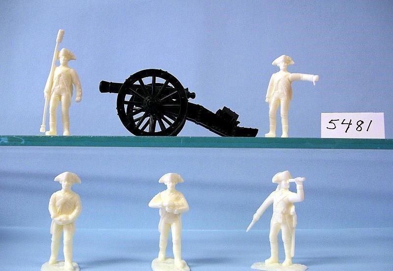 ARMIES IN PLASTIC 5481 AMERICAN REVOLUTION FRENCH ARTILLERY- 1 CANNON/5 MAN CREW