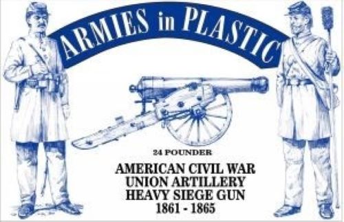 ARMIES IN PLASTIC 5499 AMERICAN CIVIL WAR UNION ARTILLERY HEAVY SIEGE GUN & CREW