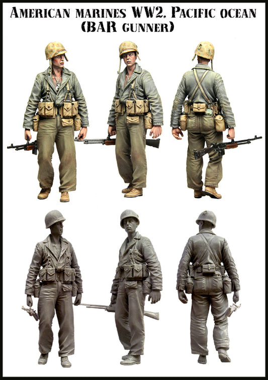 EVOLUTION MINIATURES 1:35 EM-35055 WWII U.S. MARINES BAR GUNNER SET 3 (PACIFIC)