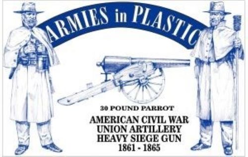 ARMIES IN PLASTIC 5500 AMERICAN CIVIL WAR UNION ARTILLERY HEAVY SIEGE GUN & CREW