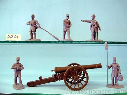 ARMIES IN PLASTIC 5501 AMERICAN CIVIL WAR CONFEDERATE ARTILLERY HEAVY SIEGE GUN