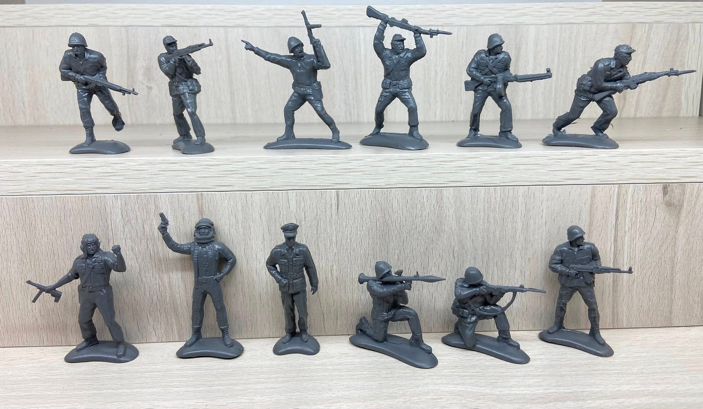 ENGINEER BASEVICH 1:32 SET 47 SIX-DAY WAR 1967 EGYPTIAN ARMY (12 FIGURES)-GRAY