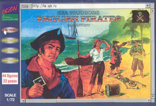 ORION 1:72 18TH CENTURY 0RI72001 ENGLISH PIRATES  (44 FIGURES) BROWN