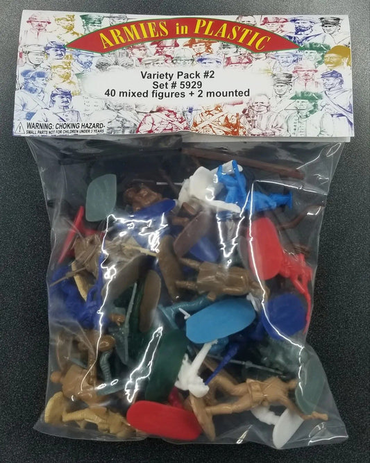 ARMIES IN PLASTIC 5929 VARIETY PACK #2 40 MIXED FIGURES + 2 MOUNTED