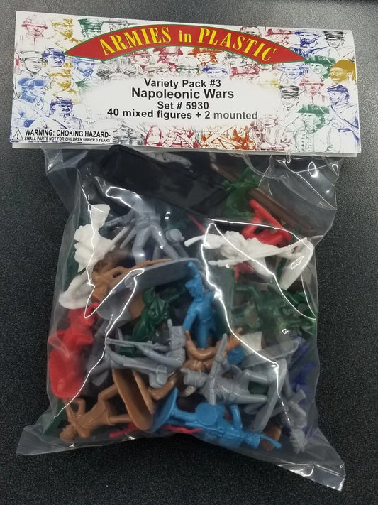 ARMIES IN PLASTIC 5930 VARIETY PACK #3 NAPOLEONIC WARS 40 FIGURES + 2 MOUNTED