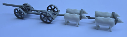 ARMIES IN PLASTIC 5987G WWI 4.7 Naval Gun W/Limber Pulled by 4 COWS (Grey)