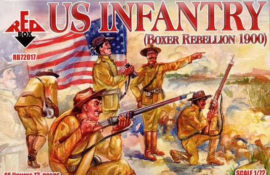 REDBOX 1:72  RB72017 BOXER REBELLION 1900 US INFANTRY (48 FIGURES) DARK GREEN