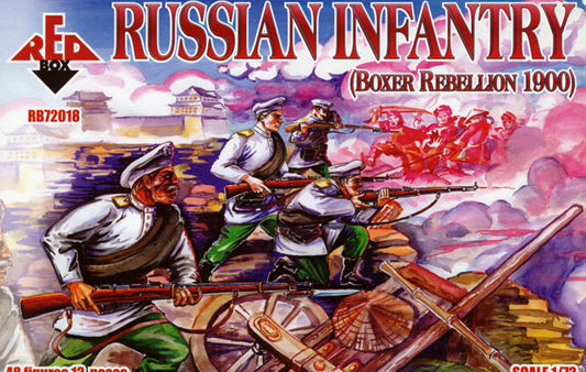 REDBOX 1:72  RB72018 BOXER REBELLION 1900 RUSSIAN INFANTRY (48 FIGURES)  GREEN