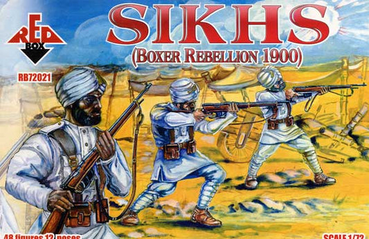 REDBOX 1:72 RB72021 BOXER REBELLION 1900 SIKHS (48 FIGURES/12 POSES) TAN