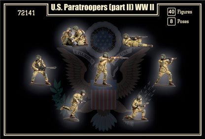 MARS  1:72 SET 72141 WWII U.S. PARATROOPERS (PART II) 40 FIGURES (GREEN)