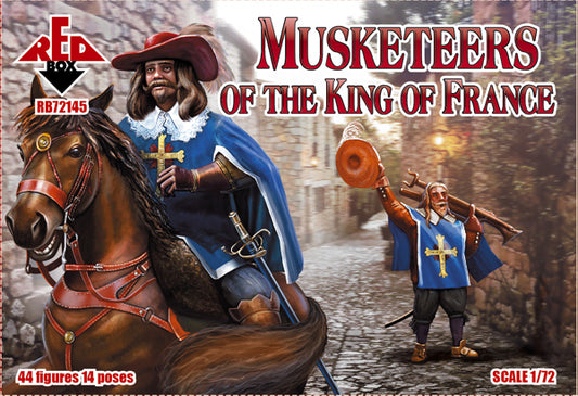 REDBOX 1:72  RB72145 17th CENTURY MUSKETEERS OF THE KING OF FRANCE (44 FIGURES)