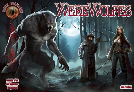DARK ALLIANCE 1:72 FANTASY SET ALL72064 WEREWOLFES (BROWN) 40 FIGURES/10 POSES