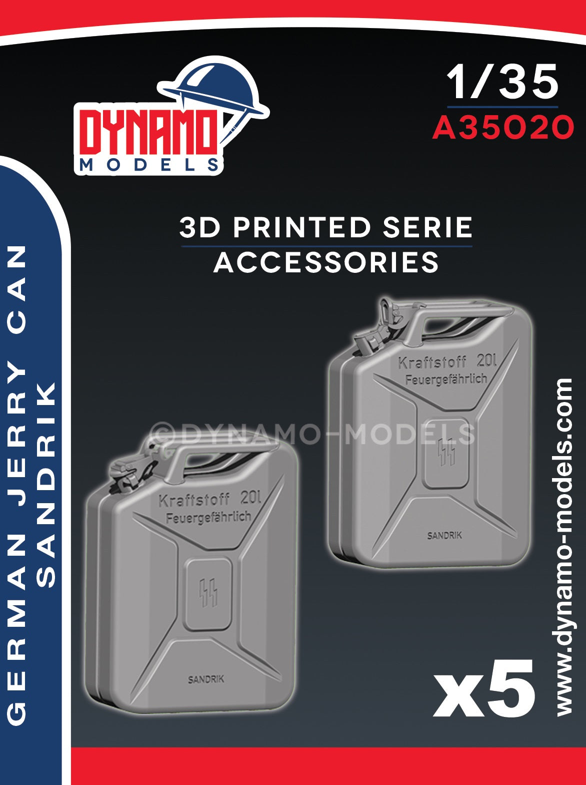 DYNAMO MODELS 1:35 SET WWII A35020 GERMAN JERRY CAN "SANDRIK" (10 PIECES)