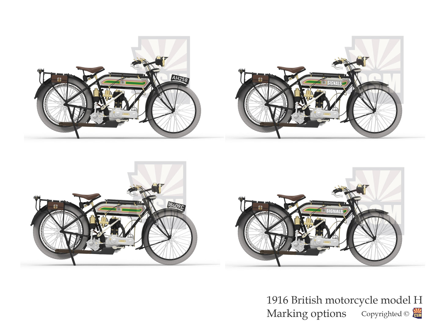 COPPER STATE MODELS CSM B32-001 1:32  WWI BRITISH MOTORCYCLE TR. MODEL H