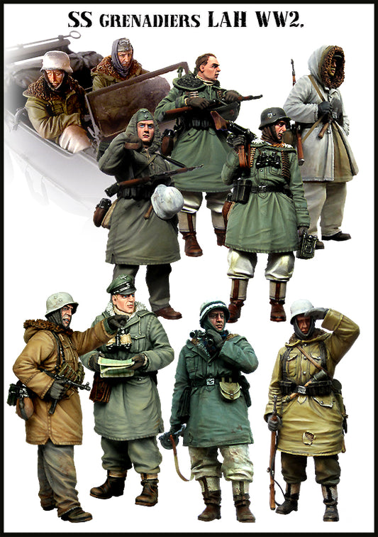 EVOLUTION MINIATURES 1:35 BIG SET-4 WORLD WAR II SS GRNADIERS LAH (10 FIGURES)