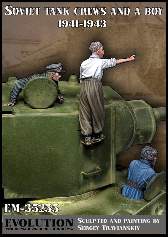 EVOLUTION MINIATURES 1:35 SET EM-35255 WW2 SOVIET TANK CREWS & A BOY 1941-43