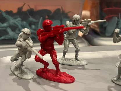 LOD Enterprises Plastic Figure Set LOD080 SPACE MARINES (ANOTHER PLANET 2) GRAY