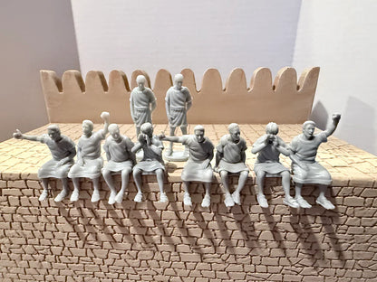 LOD Enterprises Plastic Figure Set LOD057 ROMAN COLOSSEUM SPECTATORS (GRAY)