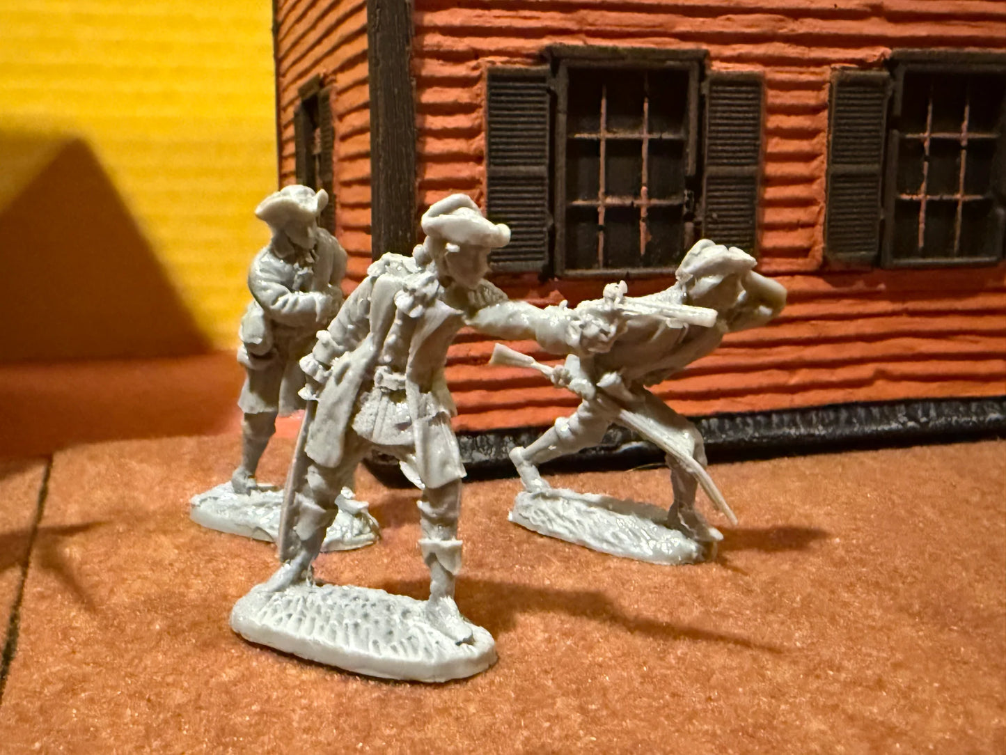 LOD Enterprises Set LOD087 BARZSO RESIN COLONIAL MILITIA PLAYSET-8 FIGURES-GRAY