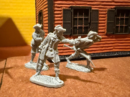 LOD Enterprises Set LOD087 BARZSO RESIN COLONIAL MILITIA PLAYSET-8 FIGURES-GRAY