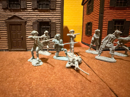 LOD Enterprises Set LOD087 BARZSO RESIN COLONIAL MILITIA PLAYSET-8 FIGURES-GRAY