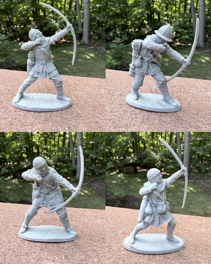 LOD Enterprises Plastic Figure Set LOD100 MEDIEVAL ARCHERS (8 FIGURES)