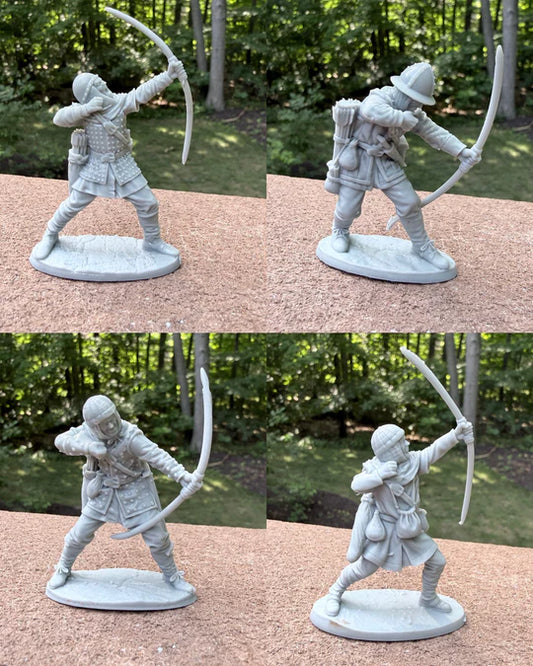 LOD Enterprises Plastic Figure Set LOD100 MEDIEVAL ARCHERS (8 FIGURES)
