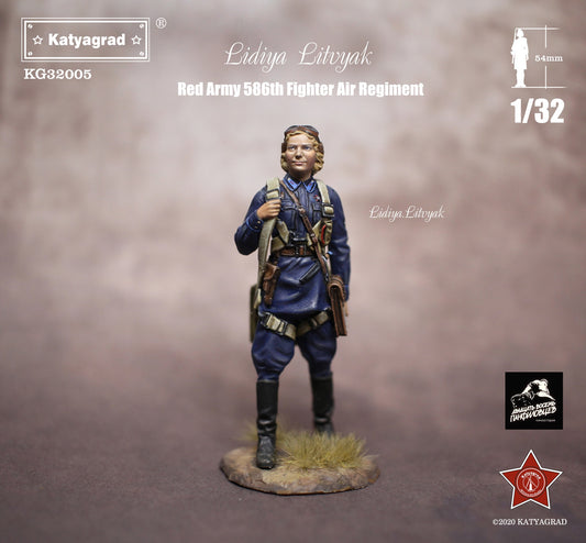 KATYAGRAD MINIATURES 1:32 KG32005  WWII SOVIET HERO PILOT  LITVYAK  (1 FIGURE)