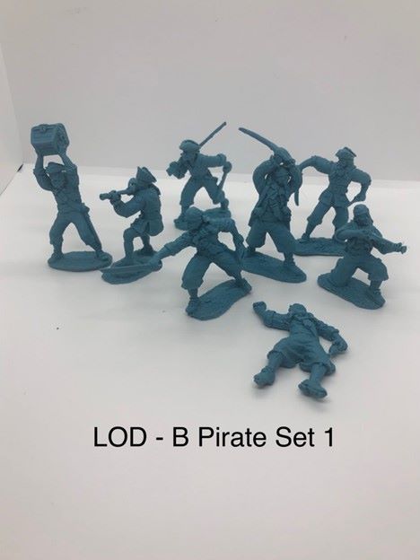 LOD Enterprises Set LOD024 BARZSO FIGURE SETS PIRATE SET # 1 (LIGHT BLUE)