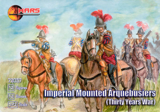 MARS 1:72 SET 72037 THIRTY YEARS WAR IMPERIAL MOUNTED ARQUEBUSIERS (GRAY)