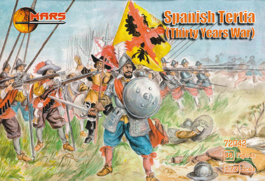 MARS  1:72 SET 72042 THIRTY YEARS WAR SPANISH TERTIA  (48 FIGURES) KHAKI OR GREEN