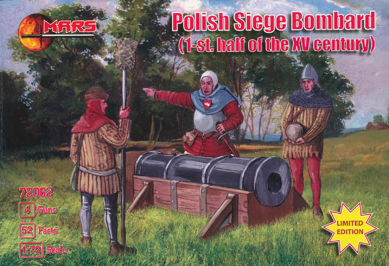 MARS  1:72  SET 72062 MEDIEVAL POLISH SIEGE BOMBARD EARLY XV CENTURY (GRAY)