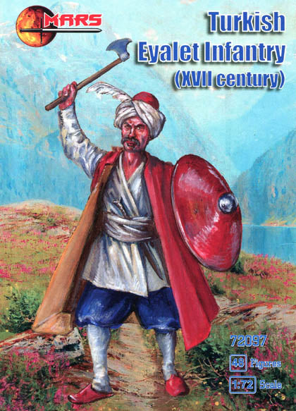 MARS  1:72 SET 72097 17TH CENTURY TURKISH EYALET INFANTRY (48 FIGURES) GRAY