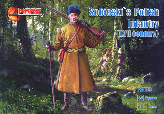 MARS  1:72 SET 72099  17TH CENTURY SOBIESKI'S POLISH INFANTRY (48 FIGURES) GRAY