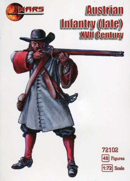 MARS 1:72 SET 72102 LATE 17TH CENTURY AUSTRIAN INFANTRY (GRAY) 48 FIGURES