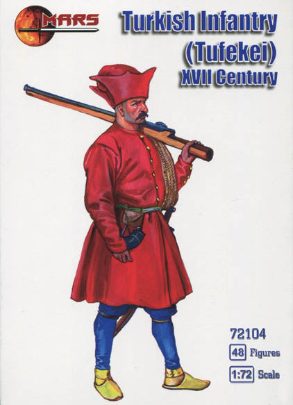 MARS  1:72 SET 72104 17TH CENTURY TURKISH INFANTRY TUFEKEI (48 FIGURES) GRAY