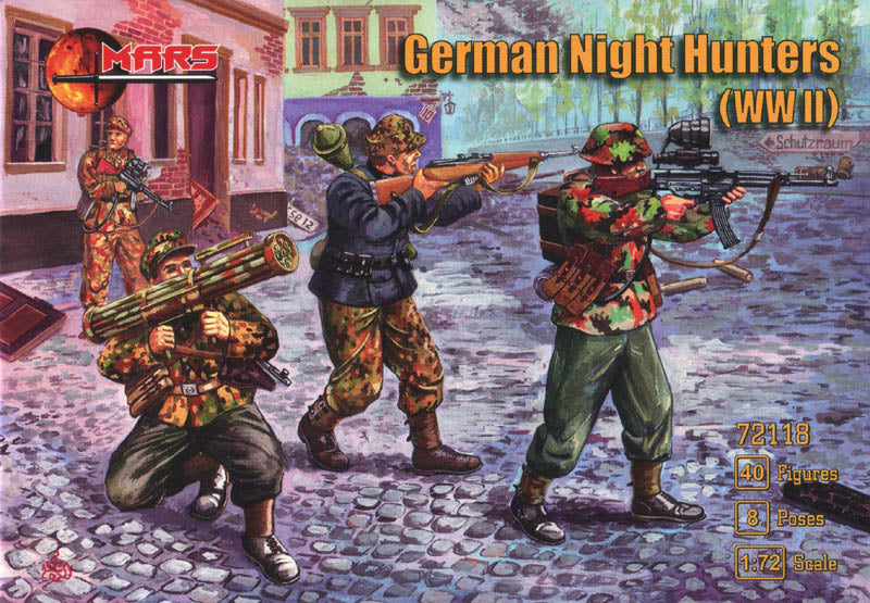 MARS  1:72 SET 72118 WWII GERMAN NIGHTHUNTERS (40 FIGURES) DARK GRAY