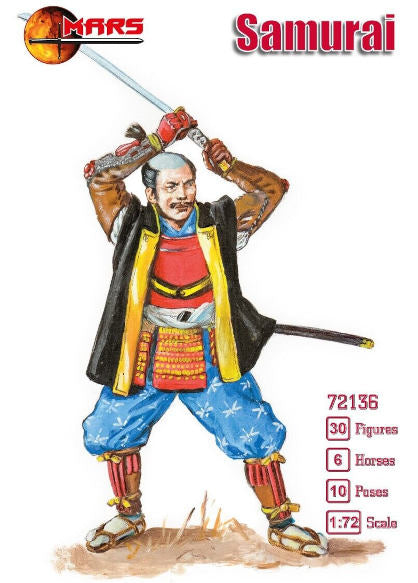 MARS 1:72 SET 72136 ANCIENT WARRIORS SAMURAI (30 FIGURES/ 6 HORSES) GRAY