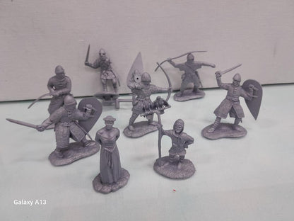 CONTE COLLECTIBLES VIKINGS NORMANS (16 FIGURES, 8 POSES) GREY