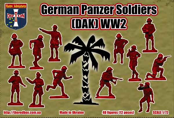 ORION 1:72 WORLD WAR II 0RI72063 GERMAN PANZER SOLDIERS (DAK) 48 FIGURES