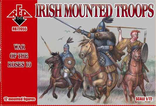 REDBOX 1:72 RB72055 WAR OF THE ROSES 10 IRISH MOUNTED TROOPS -12 MOUNTED FIGURES