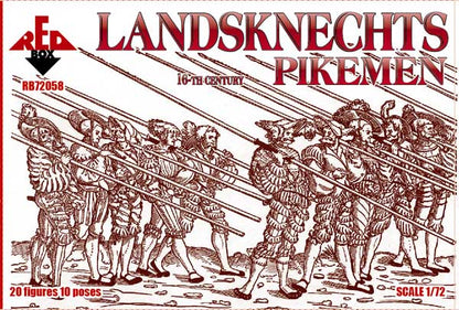 REDBOX 1:72 RB72058 16TH CENTURY LANDSKNECHTS (PIKE) 20 FIGURES/10 POSES