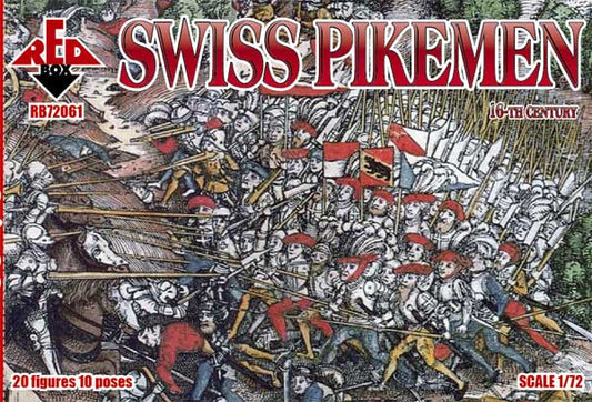 REDBOX 1:72 RB72061 16TH CENTURY SWISS INFANTRY PIKEMEN (20 FIGURES) TAN