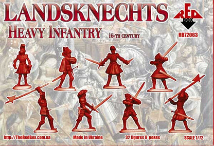 REDBOX 1:72 RB72063 16TH CENTURY LANDSKNECHTS HEAVY INFANTRY (32 FIGURES) GRAY