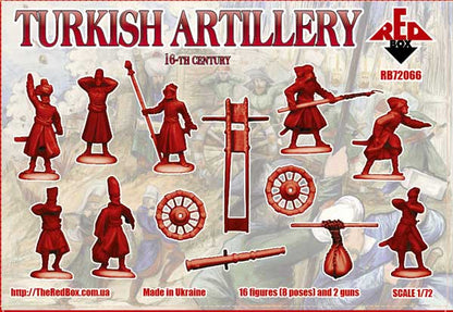 REDBOX 1:72 RB72066 16TH CENTURY TURKISH ARTILLERY-16 FIGURES/8 POSES+ 2 GUNS