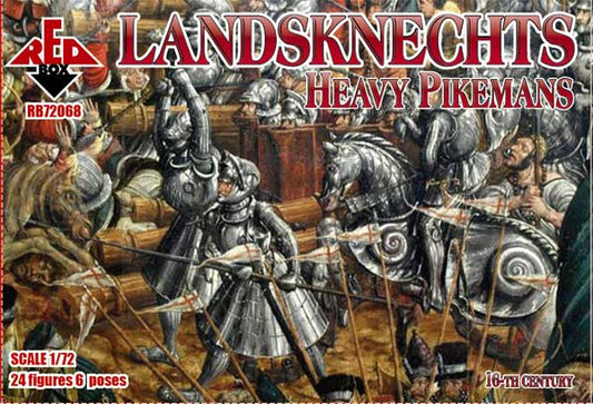 REDBOX 1:72 RB72068 16TH CENTURY LANDSKNECHTS HEAVY PIKEMEN (24 FIGURES) GRAY