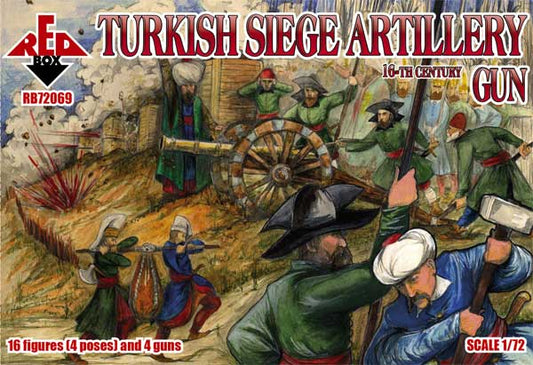 REDBOX 1:72 RB72069 16TH CENTURY TURKISH SIEGE ARTILLERY (16 FIGURES & 4 GUNS)