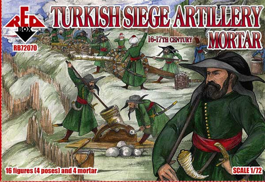 REDBOX 1:72 RB72070 16-17TH CENTURY TURKISH SIEGE ARTILLERY 16 FIGURES/4 MORTAR