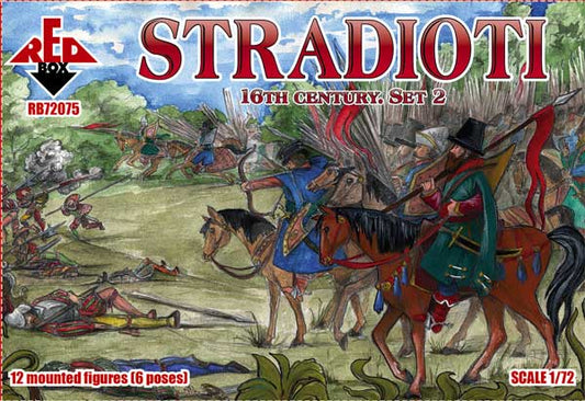 REDBOX 1:72 RB72075 16TH CENTURY STRADIOTI SET 2 (GREEN) 12 MOUNTED FIGURES