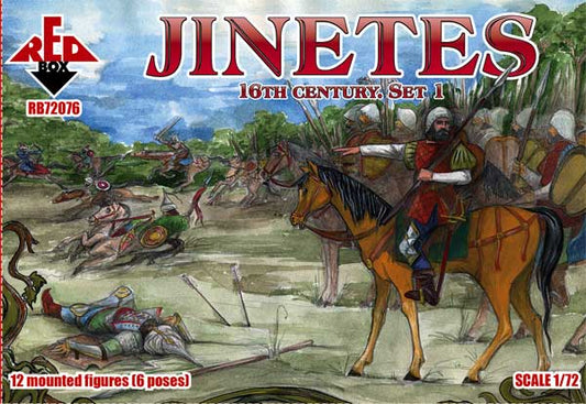 REDBOX 1:72 RB72076 16TH CENTURY JINETES SET 1 (GREEN) 12 MOUNTED FIGURES